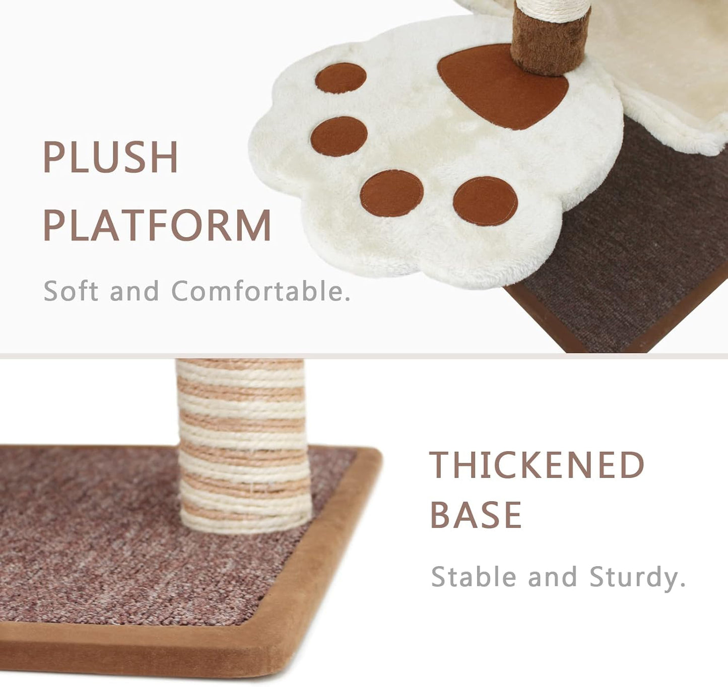 SONGWAY Cat Scratching Post with Hammock - 27.5'' Cat Tree with Natural Sisal Post, Cradle Bed Hammock for Indoor Large Adult Cats