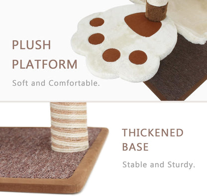 SONGWAY Cat Scratching Post with Hammock - 27.5'' Cat Tree with Natural Sisal Post, Cradle Bed Hammock for Indoor Large Adult Cats