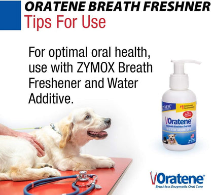 Zymox Oratene Brushless Oral Care Breath Freshener for Dogs and Cats, 4oz