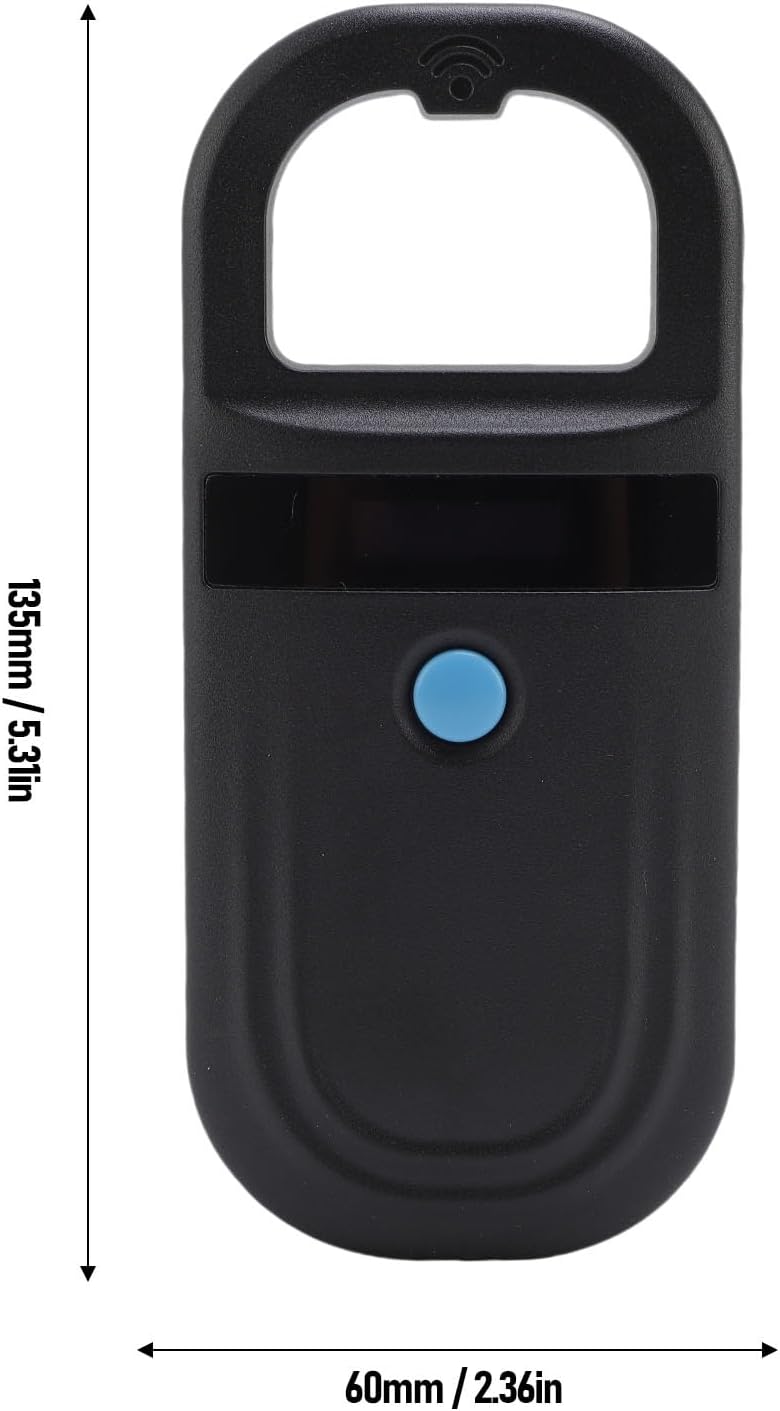 Microchip Scanner,Animal Chip Scanner Pet Tag Reader FDX B EMID Dual Frequency for Dog Cat Pig (Black)