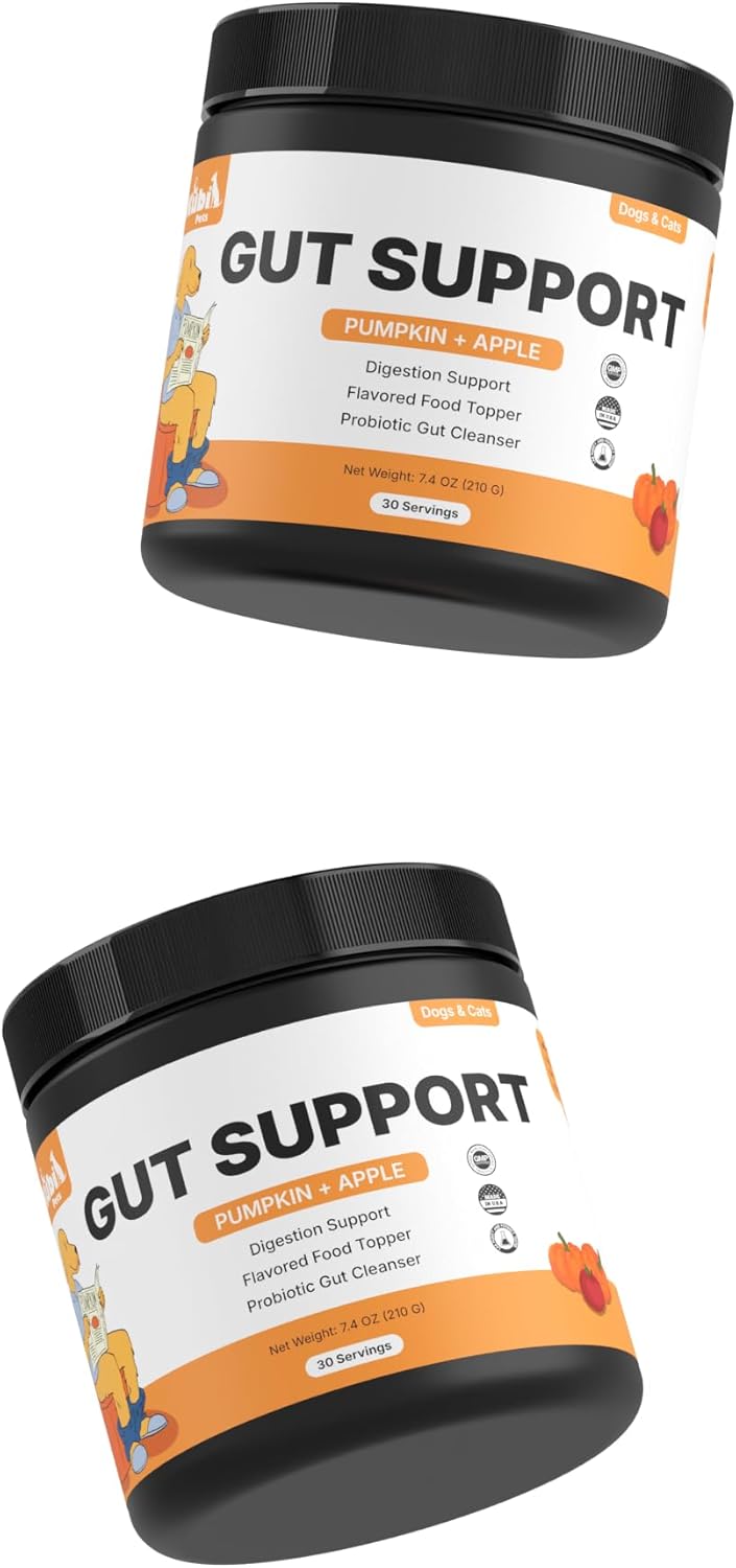 Pumpkin Gut Support for Dogs – Digestive Health Supplement with Natural Fiber & Probiotics, 30 Servings | Kubi Pets (30)