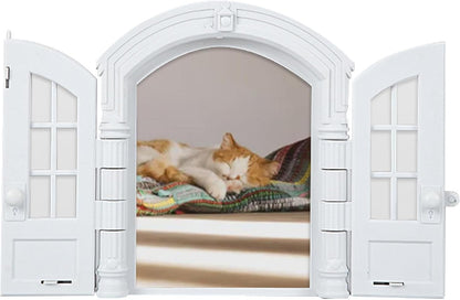 No-Flap Pet Door - Cat Dog Door, Exterior Access | Fits Laundry Room Bathroom Bedroom Basement Durable Safe Easy Install Weather Resistant Convenient Pet Supplies Secure Indoor Outdoor Entry