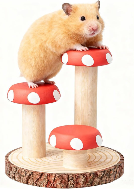 Mini&Moe Hamster Climbing Toys Wooden Stairs Small Animal Cage Accessories Enrichment Toys for Rat, Gerbil, Ferret, Chinchilla, Guinea Pig