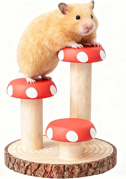 Mini&Moe Hamster Climbing Toys Wooden Stairs Small Animal Cage Accessories Enrichment Toys for Rat, Gerbil, Ferret, Chinchilla, Guinea Pig