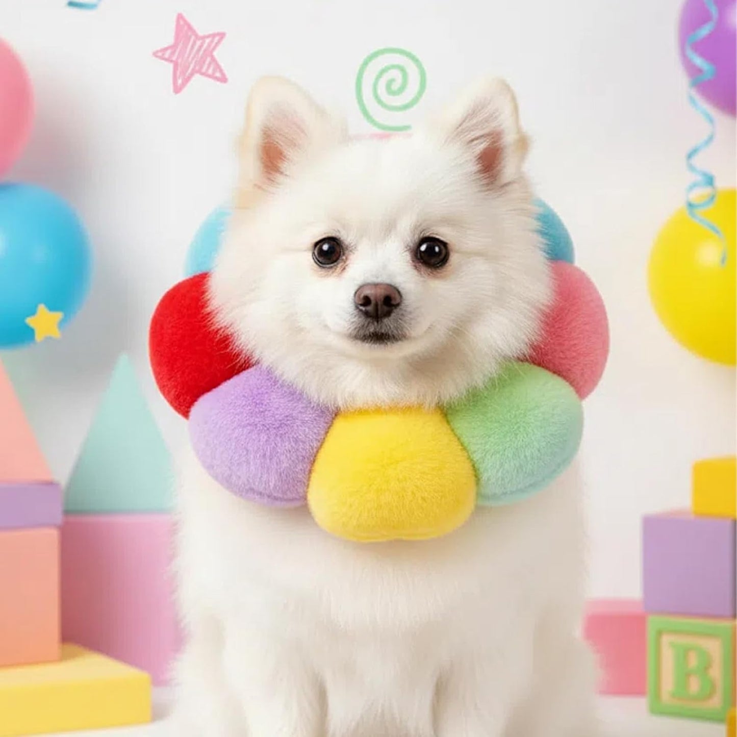 Soft Recovery Cone Collar for Cats & Small Dogs, Size M (Up to 10lbs)，Adjustable Post-Surgery Protective E-Collar, Comfortable & Cute for Wound Licking Prevention and Healing