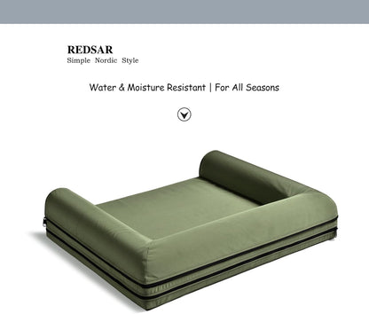 Dog Bed, Waterproof & Scratch-Resistant Puppy Mat for Small Dogs/Cats, Washable Pad Sofa Pet Bed with Removable Cover (Medium Size Green)