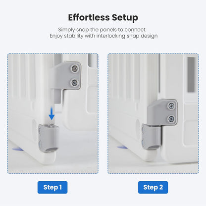 NEWBULIG Dog Playpen 4-Panel, 24IN Puppy Playpen, Stable Dog Play Pen Indoors/Outdoor with Secure Locking Door, Plastic Pet Fence for Small & Medium Dogs