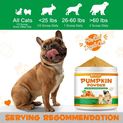 Pumpkin Powder for Dogs, Dog Supplement Support Immune Function & Disgestive, Gut Health Support, Pet Supplies Pumpkin Powder Helps with Stool, Diarrhea, Constipation Relief - 7.05 oz(200g)