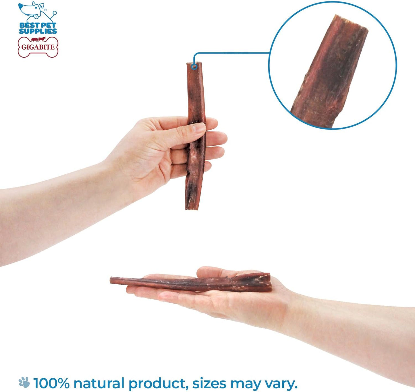 Best Pet Supplies GigaBite Single Ingredient All Natural Free Range Bully Treats and Chews - Bully Sticks/Bladder Sticks/Beef Esophagus Bully Sticks (Half-Cut 6"), Pack of 20