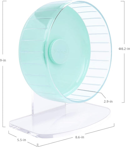 Niteangel Super-Silent Hamster Exercise Wheels: - Quiet Spinner Hamster Running Wheels with Adjustable Stand for Hamsters Gerbils Mice Or Other Small Animals (S, Mint Green)