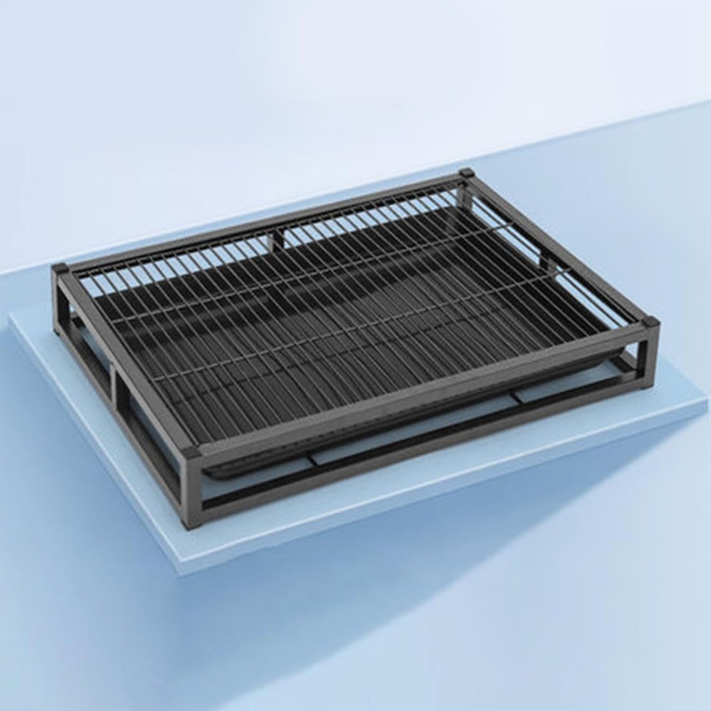 Dog Training Toilet, Reusable Iron Dog Potty Tray with Removable Wall for Small Medium Pets, Indoor Outdoor Pet Pad Holder (L)