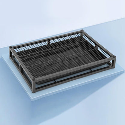 Dog Training Toilet, Reusable Iron Dog Potty Tray with Removable Wall for Small Medium Pets, Indoor Outdoor Pet Pad Holder (L)