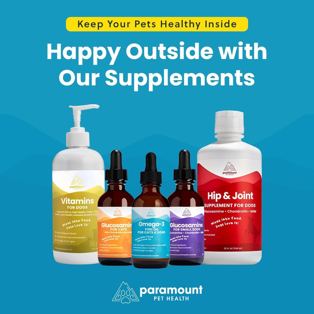 Liquid Glucosamine Chondroitin MSM for Cats, Hip & Joint Support Supplement, Helps Maintain Mobility and Flexibility, Senior Cat Glucosamine Drops for Daily Joint Care, 2oz