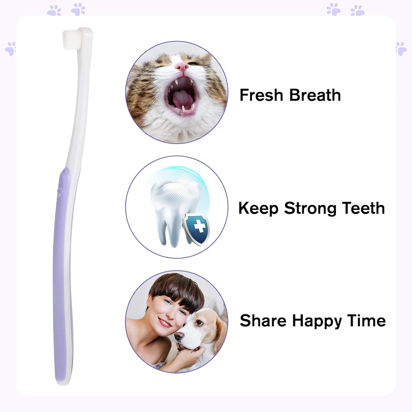 Small Dog Cat Toothbrush Pets Toothbrush Soft Bristle Cat Dental Brush Micro Head Puppy Tooth Brush Deep Clean Kit Portable Cats Dental Care for Puppy Kitten Daily Brushing