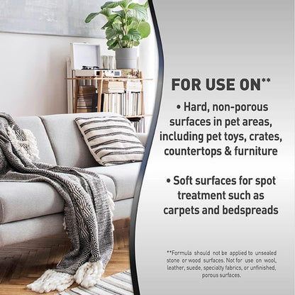 Nature's Miracle Advanced Platinum Stain and Odor Remover and Virus Disinfectant 32 Ounces, Eliminates Tough Dog Messes (Pack of 2)