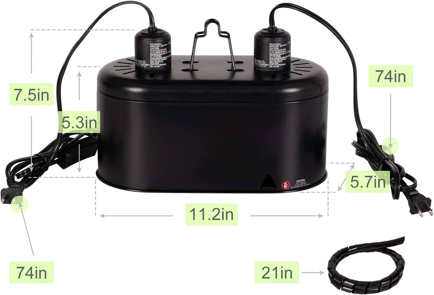 REPTI ZOO Dual Reptile Light Fixture for Reptile Dome UVB Lamp Fixture Dual Reptile Reflector Dome Lamp Cap Combo Integration Design Heat Lighting