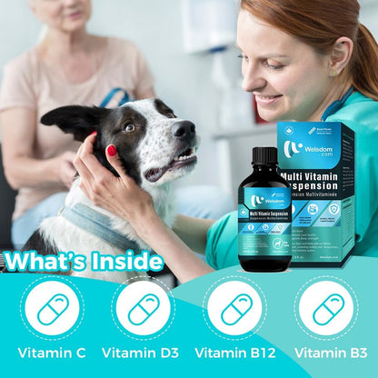 Pets Comprehensive Multi-Vitamin Suspension for Dogs - 240mL | Supports Skin, Coat, Bone & Immune Health | Boosts Vitality with Easy Liquid Dosing
