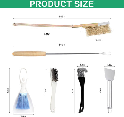 7-Piece Set Bird Cage Cleaner,Small Animal cage Cleaning Tool Wooden and Stainless Steel Cleaning Brush Long Handle Cleaning Brush Spatula Bird Cleaning Bird Drops Multipurpose Cleaning(B)