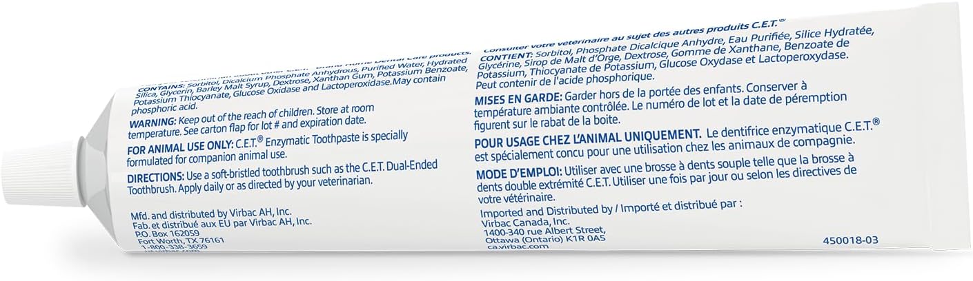 Virbac C.E.T. Enzymatic Toothpaste, Malt Flavor, 2.5 oz