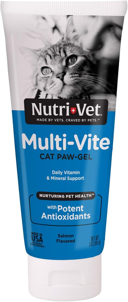 Nutri-Vet Multi-Vite Paw Gel for Cats, Daily Vitamin, Kitten Supplies, Immune Support, Cat Vitamin, Potent Antioxidants, Multi-Vitamin Paw Gel, Senior Feline Supplements, 3 oz