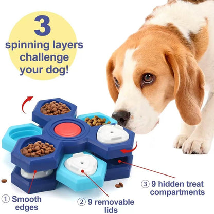 3-Level Interactive Slow Feeder Dog Bowl - Multi-Layer Puzzle Toy with Non-Slip Base, Mental Enrichment Feeder to Prevent Fast Eating, Anxiety & Bloat for Small Medium Large Dogs