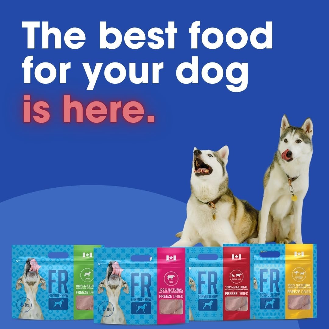 Freeze-Dried Raw Dog Food – Duck and Beef – High Protein, Grain-Free, No Fillers or Additives, Meal Mixer or Topper, Supports Healthy Digestion, Joints, and Coat – 14 oz