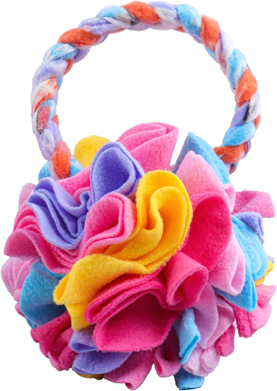 Snuffle Ball with Handle, Tug of War Rope Toys for Small Medium Dogs, Interactive Dog Toys Puppy Training Pull Toy for Exercise & Interactive Play Games (Multicolor)