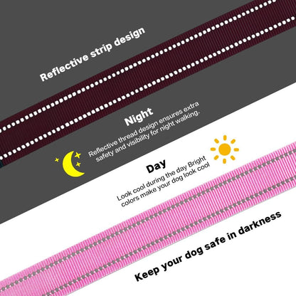 No-Pull Dog Headcollar - Reflective Halter Collar for Dogs, Padded Head Collar to Stop Heavy Pulling, Anti-Pull Muzzle Leash (Pink, Medium)