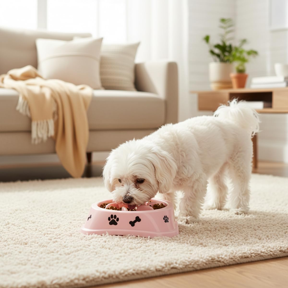 Pink Slow Feeder Dog Bowl, Non-Slip Puppy Bowl with Fun Maze Design for Healthy Eating & Bloat Prevention, Boxed Packaging, 2-Pack for Small & Medium Dogs