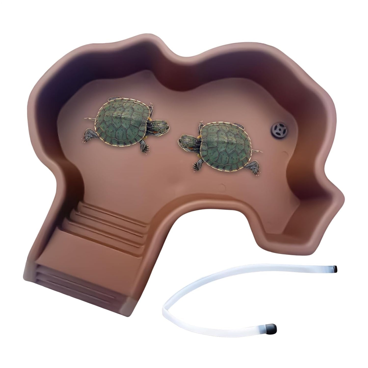 Turtle Bathtub, Bathtub with Ramp – Easy to Clean Soaking Tub with Drain for Aquarium Balcony Living Room Garden