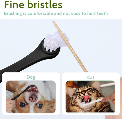 6Pcs Small Dog & Cat Toothbrush Kit - Soft Mini Brushes, Travel Portable, Deep Clean for Puppy, Kitten & Small Dog