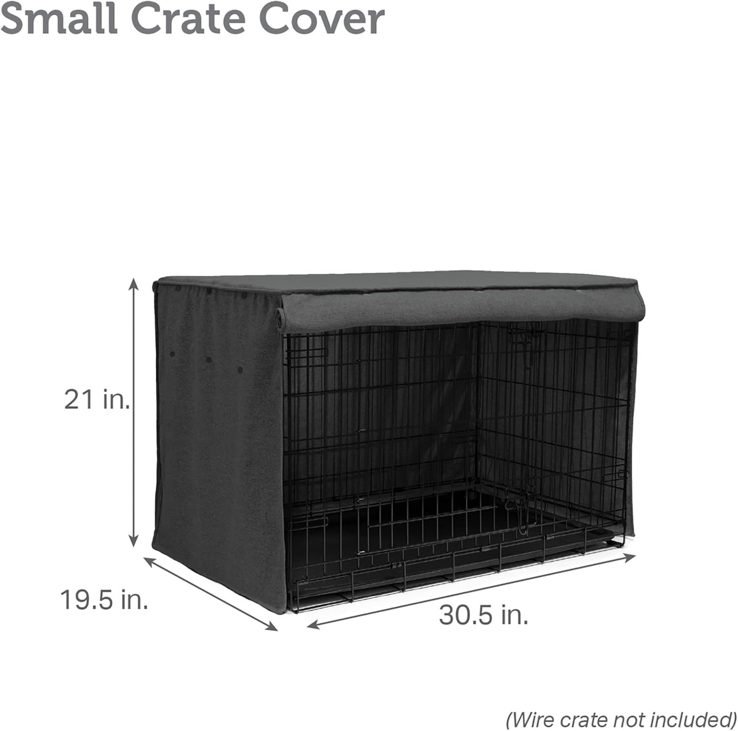 Friends Forever Metal Dog Crate Cover 30 inch w/Light Blocking Protective Curtain, Dog Cage Cover w/Roller Shades, Machine Washable, Trucker Black