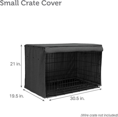 Friends Forever Metal Dog Crate Cover 30 inch w/Light Blocking Protective Curtain, Dog Cage Cover w/Roller Shades, Machine Washable, Trucker Black