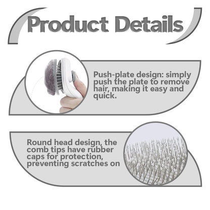 Cat Brush for Shedding & Grooming, Self-Cleaning Cat Slicker Brush with Push Button | Gentle Deshedding & Dematting Tool for Short & Long Hair Cats and Dogs | Massaging Pet Hair Remover for Loose Fur
