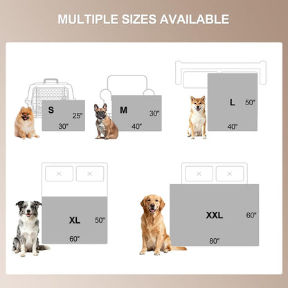 Waterproof Dog Blanket for Large Dogs, Washable Soft Puppy Cat Blanket Flannel Cotton Velour for Sofa Couch Protector, Comfort & Security Reversible Bed Protection for Pet, 60"X80", Khaki