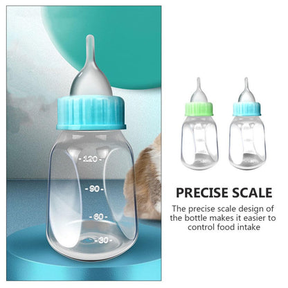 Mipcase Puppy Bottles for Nursing Set 2-Pack 4Oz Feeding Bottles with Precise Scale for Hand-Feeding Puppies and Kittens Lightweight Pet Nursing Supplies