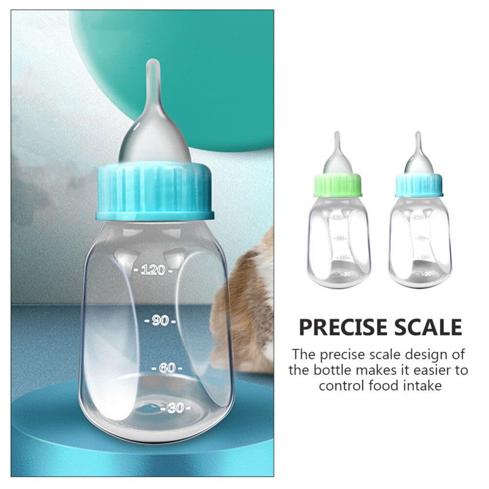 Mipcase Puppy Bottles for Nursing Set 2-Pack 4Oz Feeding Bottles with Precise Scale for Hand-Feeding Puppies and Kittens Lightweight Pet Nursing Supplies