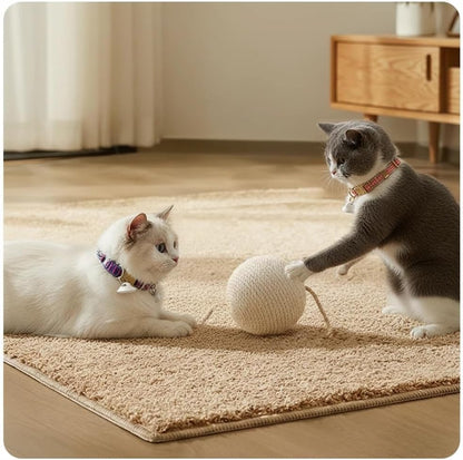 3.94 inch Sisal Ball Cat Toy for Teething and Play, Crinkle Sound Interactive Toys for Self-Entertainment and Boredom Relief for Cats