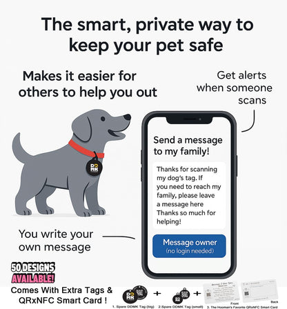 DDMK Smart Pet ID Tag with QR Code – Digital Pet Profile-38-LOVED & ADORED-38