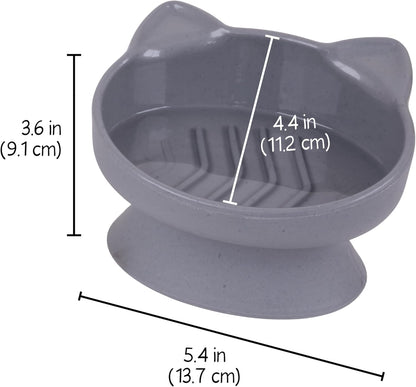 Kitty City Raised Cat Ear Bowls, Small Slow Eat Bowls 2pk (Modern)