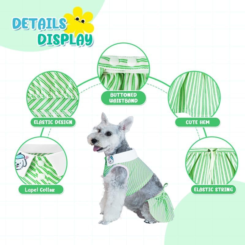 Dog Dresses, Dog Birthay Dress, Fancy Puppy Clothes with Bow Tie and Canine Sports Dress, Dogs Sports Lapel Skirt