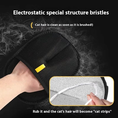 Reusable Pet Hair Removal Glove, Black Mesh, One Size Fits All, Washable Lint Cleaning Mitt with Ergonomic Design for Deep Detail Cleaning