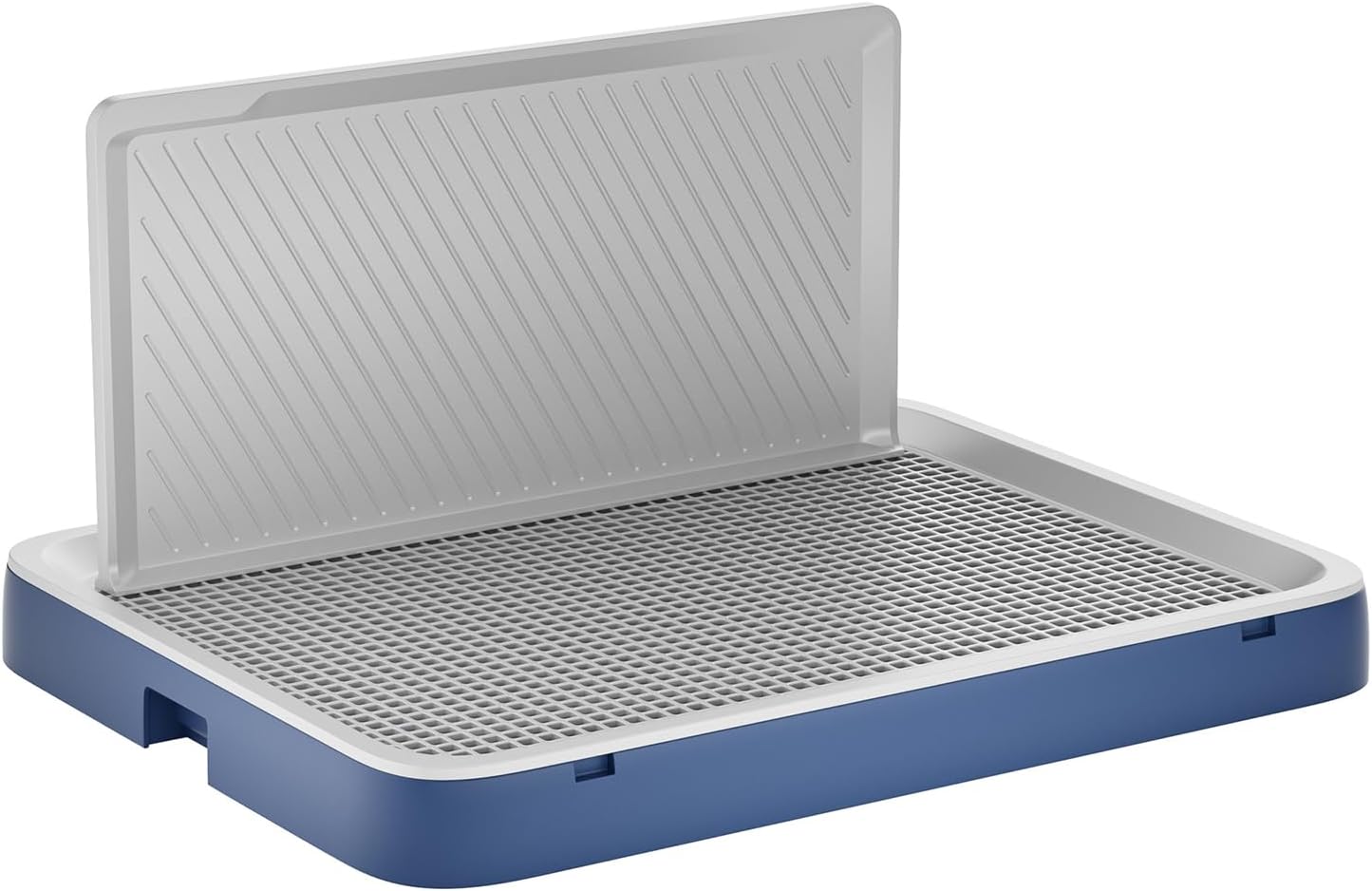 Indoor Dog Potty Tray with High Wall,25.59"X19.69" Pee Pad Holder,Dogs Litter Box,Mesh Training Toilet for Puppy and Small Size Dog,Housebreaking Supplies, Pet Products (Blue)