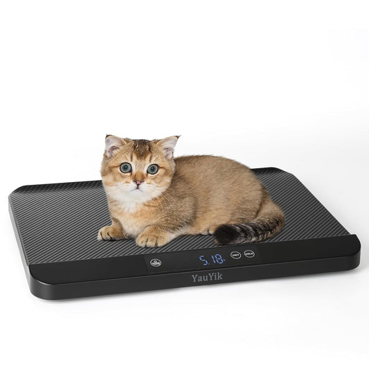 YauYik Digital Pet Scale for Accurate Weighing - Baby Scales for Weighing, Ideal for Small Pets, Puppies, Kittens and Cats with Non-Slip Mat - LED Display with Hold Function, Measures Up to 40kg