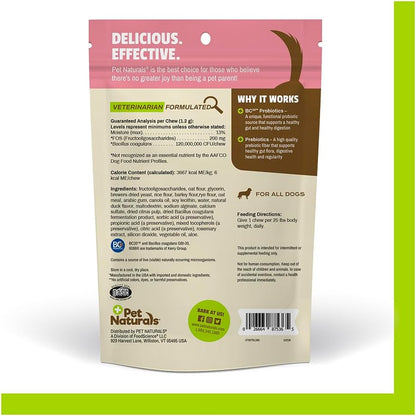 Pet Naturals Daily Probiotic for Dogs, 120M CFUs - Pre and Probiotics for Dogs Digestive Health, Gut Health, Immune Support, Diarrhea, Allergies and Itching - 60 Chews, Duck Flavor