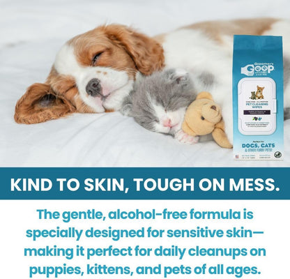 Groomer’s Goop Pet Cleaning Wipes – Gentle, Alcohol-Free Formula with Acai Extract for Dogs & Cats, Safely Cleans & Deodorizes Fur, Supports Skin Health, Great for Puppies & Kittens – 100 Count Pack