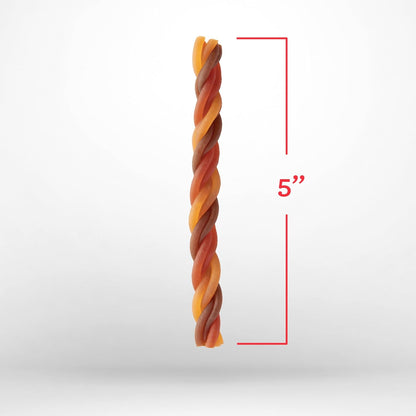 DreamBone Triple Flavor Twisties Chews for Dogs, 25 Count, Treat Your Dog to Rawhide-Free Chews Made with Real Chicken, Beef and Peanut Butter (Pack of 2)