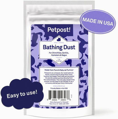Petpost | Chinchilla Bath Dust for Small Animals - Natural, Pure Cleansing Pumice Sand for Cleaning Degus, Hamsters, & Gerbil 2.5 lb.