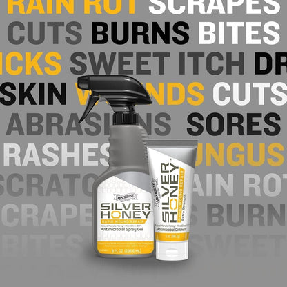 Absorbine Silver Honey Rapid Wound Repair Spray Gel for Horses & Large Animals, 8oz Bottle