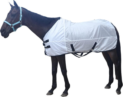 Comfy Mesh Horse Fly Sheet Equine Summer Sheets Stand Neck White 78